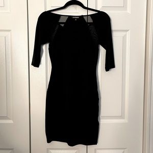 Sexy black dress with see thru mesh front and back